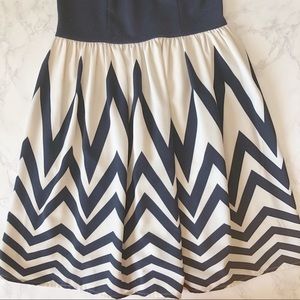 Navy Chevron Dress XS
